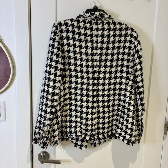 Zara Houndstooth Wool Blazer XL - Picture 4 of 10